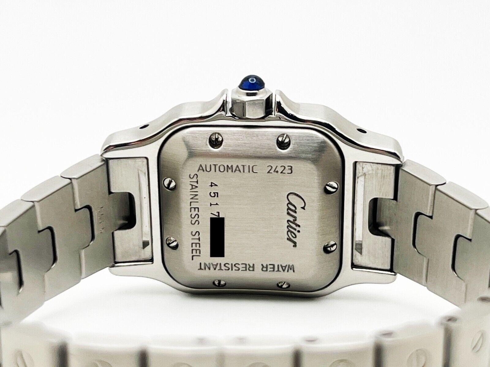 Cartier 2423 Damen Santos Galbee Edelstahl-Box-Papier aus Edelstahl 2