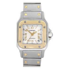 Cartier 2423 Santos Galbee Silver Textured Dial Ladies Watch