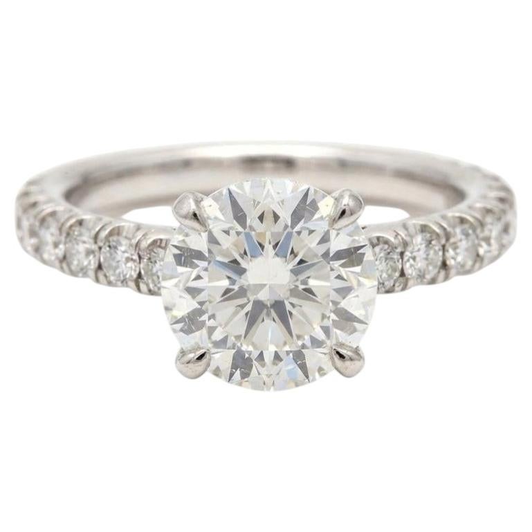 Cartier 2.45 Carat Round Diamond Platinum Engagement Ring For Sale