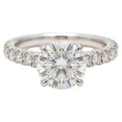 Cartier 2.45 Carat Round Diamond Platinum Engagement Ring