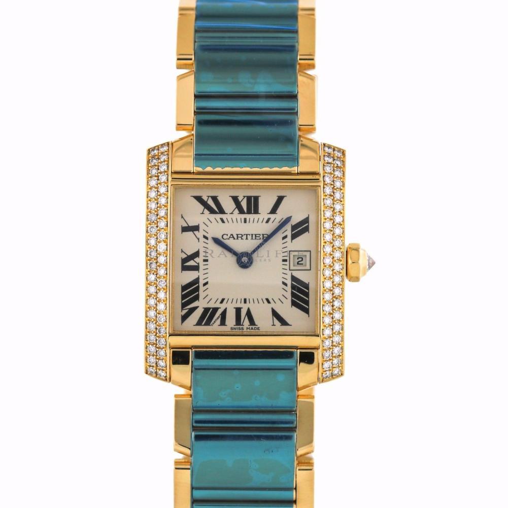 Cartier Tank Francaise Reference #:2466. Women's  yellow gold, Cartier, Tank Francaise  2466, swiss quartz. Verified and Certified by WatchFacts. 1 year warranty offered by WatchFacts.
