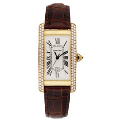 Cartier 2483 18K Yellow Gold & Diamond Bezel Ladies Watch Box & Papers