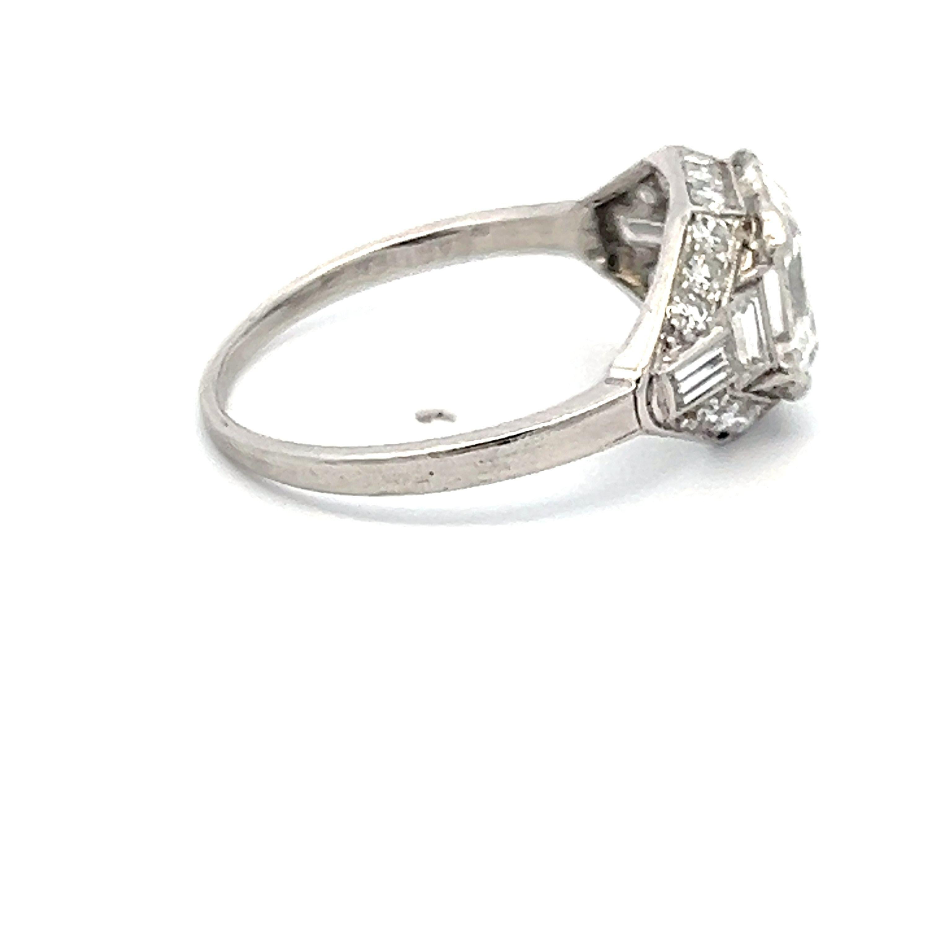 Cartier 2.49 Carat Asscher Cut and other cut Diamond Platinum Art Deco Ring 6