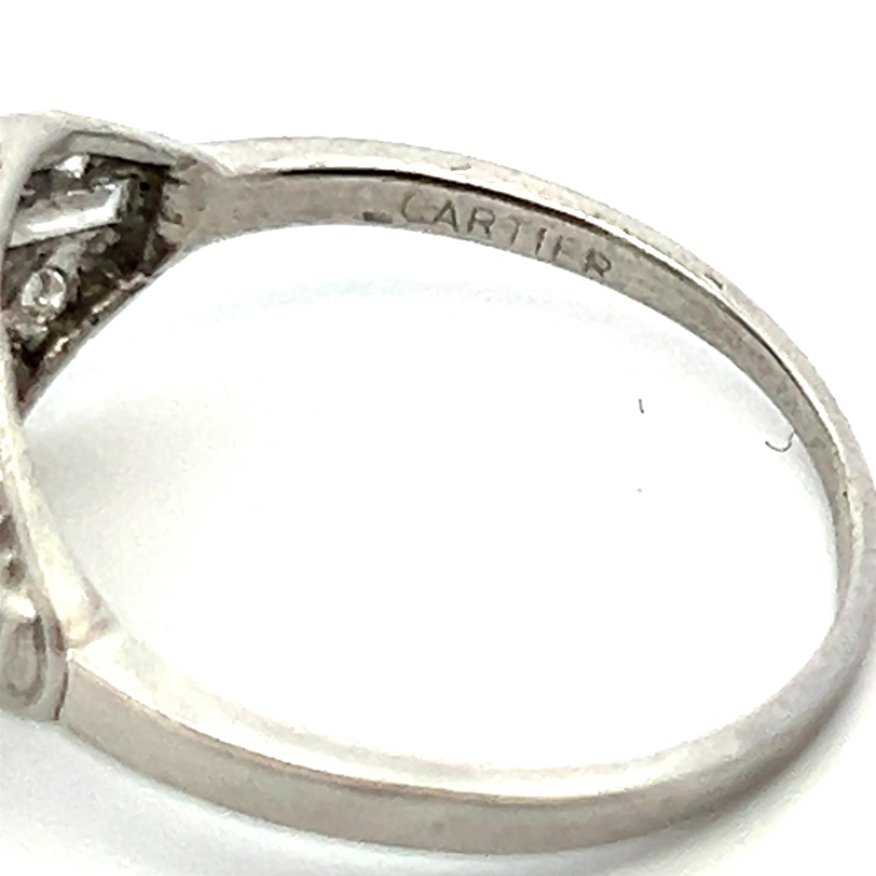 Cartier 2.49 Carat Asscher Cut and other cut Diamond Platinum Art Deco Ring 7