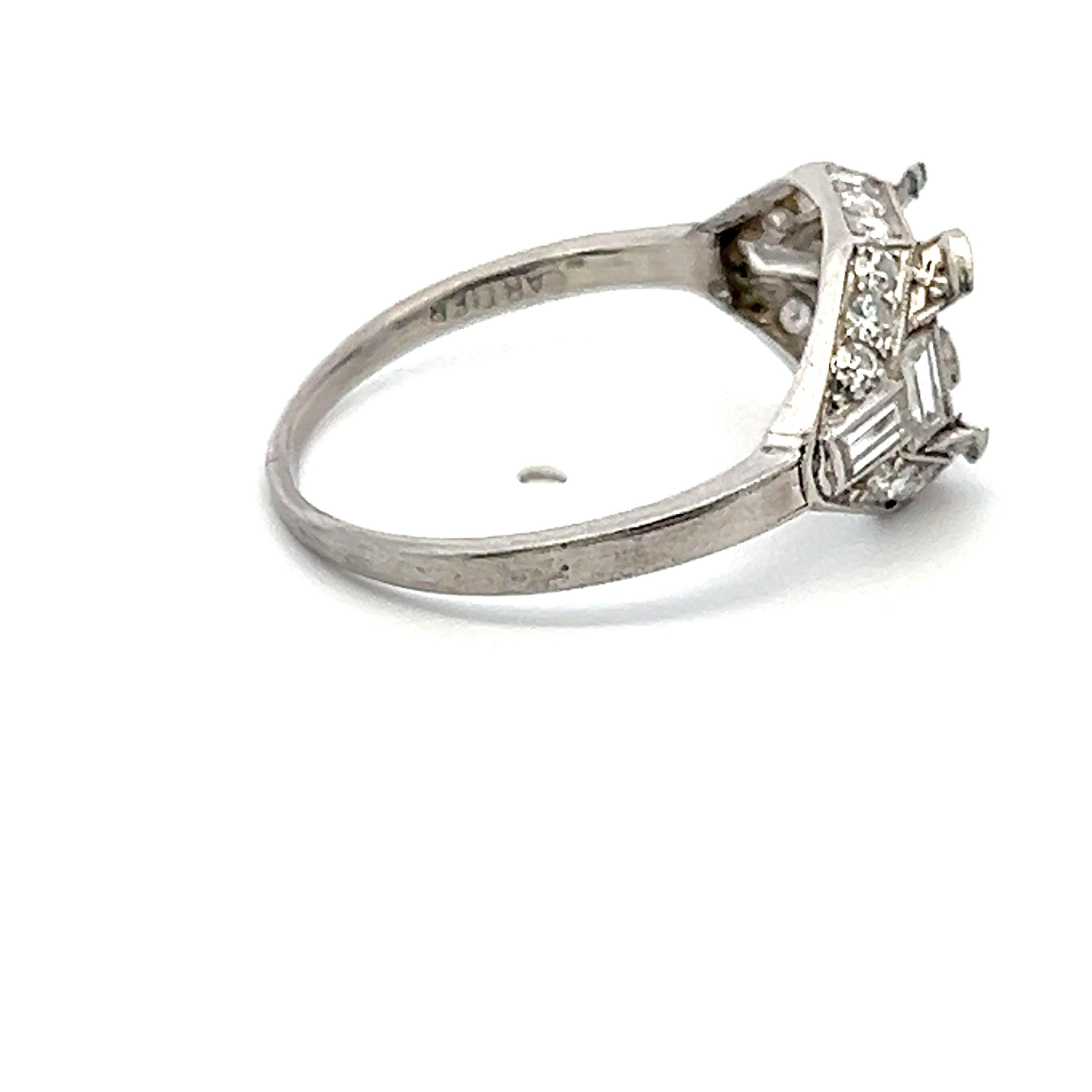 Cartier 2.49 Carat Asscher Cut and other cut Diamond Platinum Art Deco Ring 3