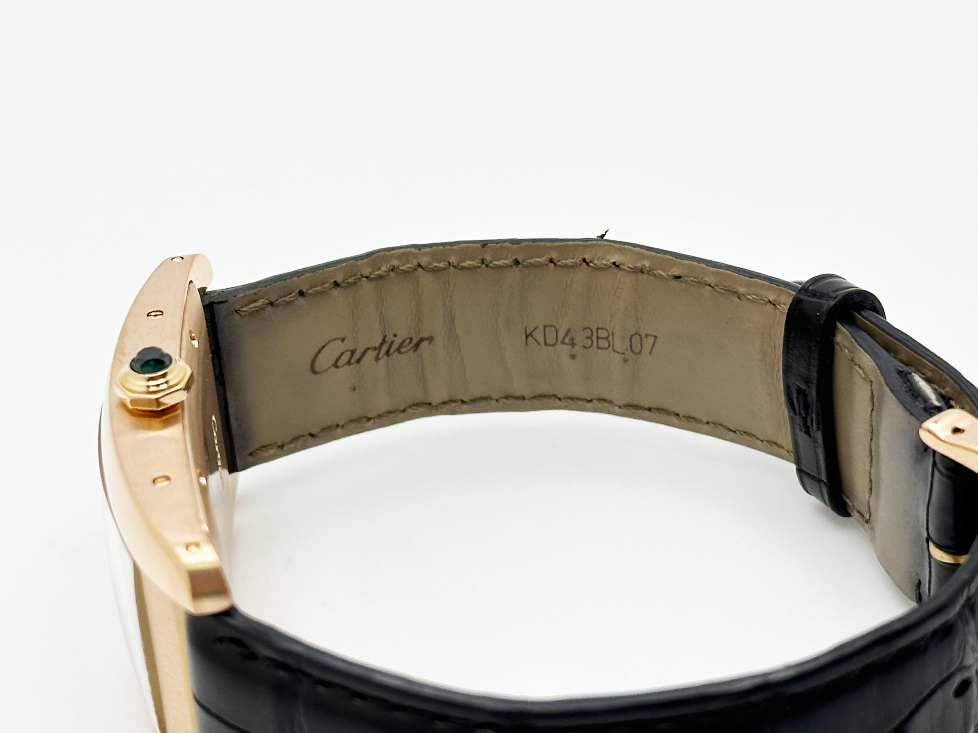 Cartier Tank Americaine Large 2505 18K Rose Gold Leather Strap 2