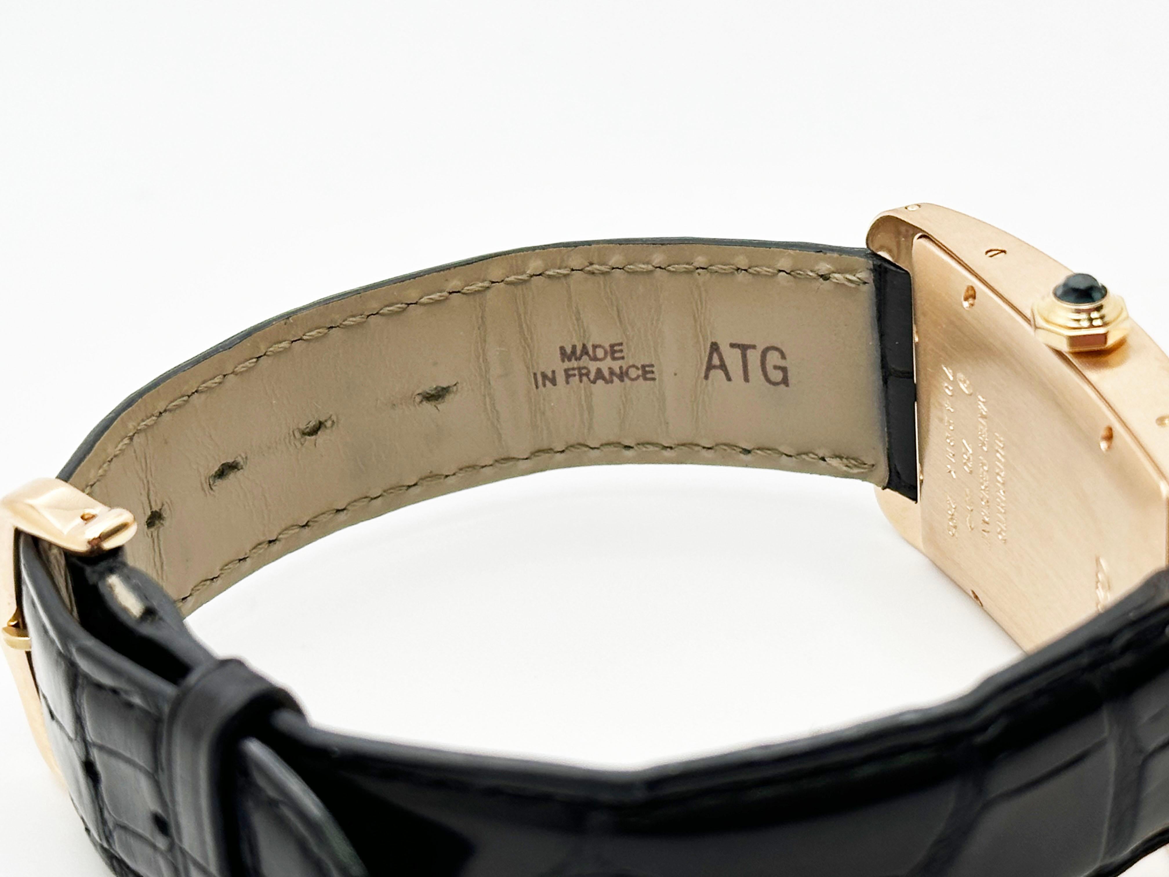 Cartier Tank Americaine Large 2505 18K Rose Gold Leather Strap 3