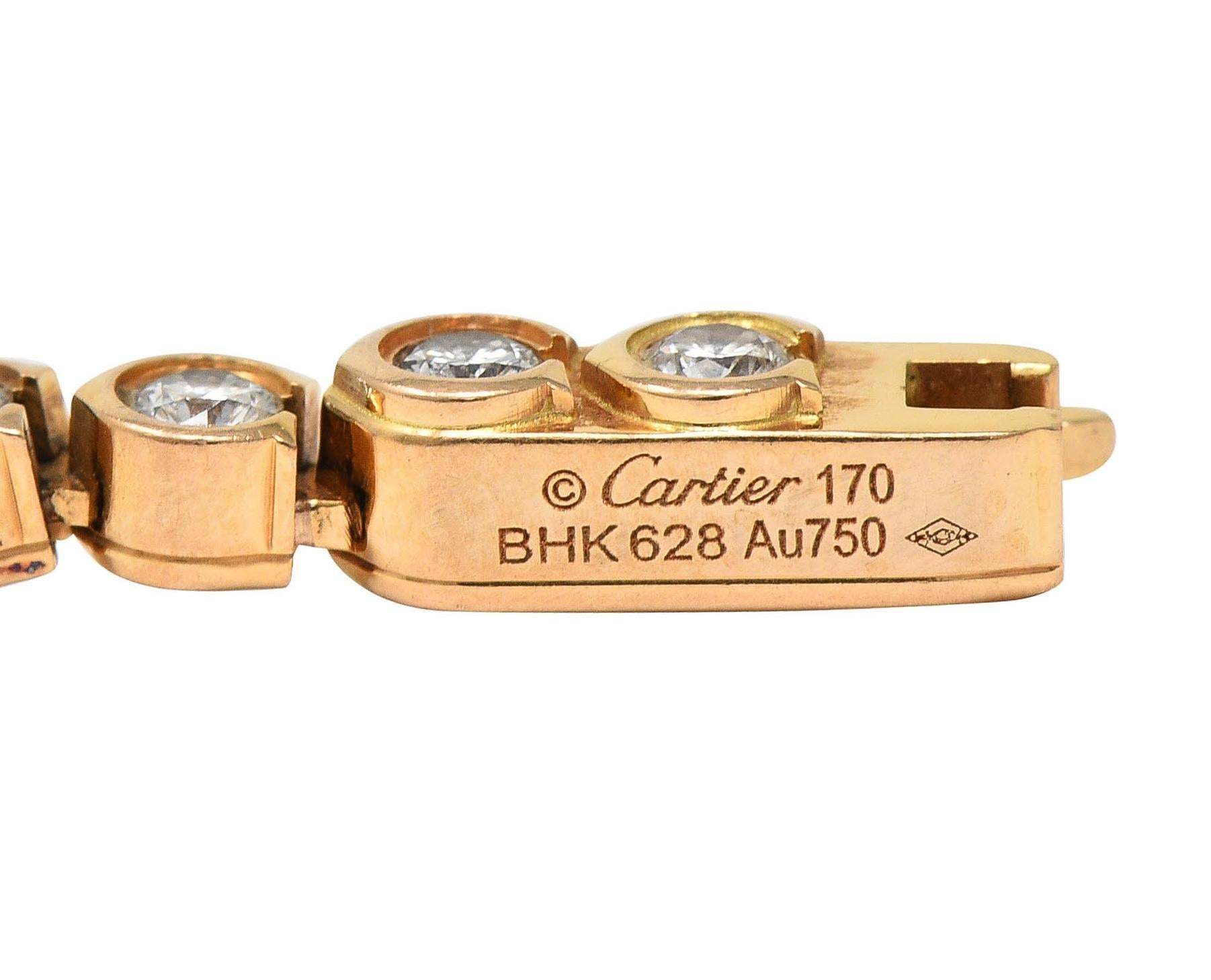 Cartier 2.54 CTW Diamond 18 Karat Rose Gold C De Cartier Line Bracelet For Sale 5