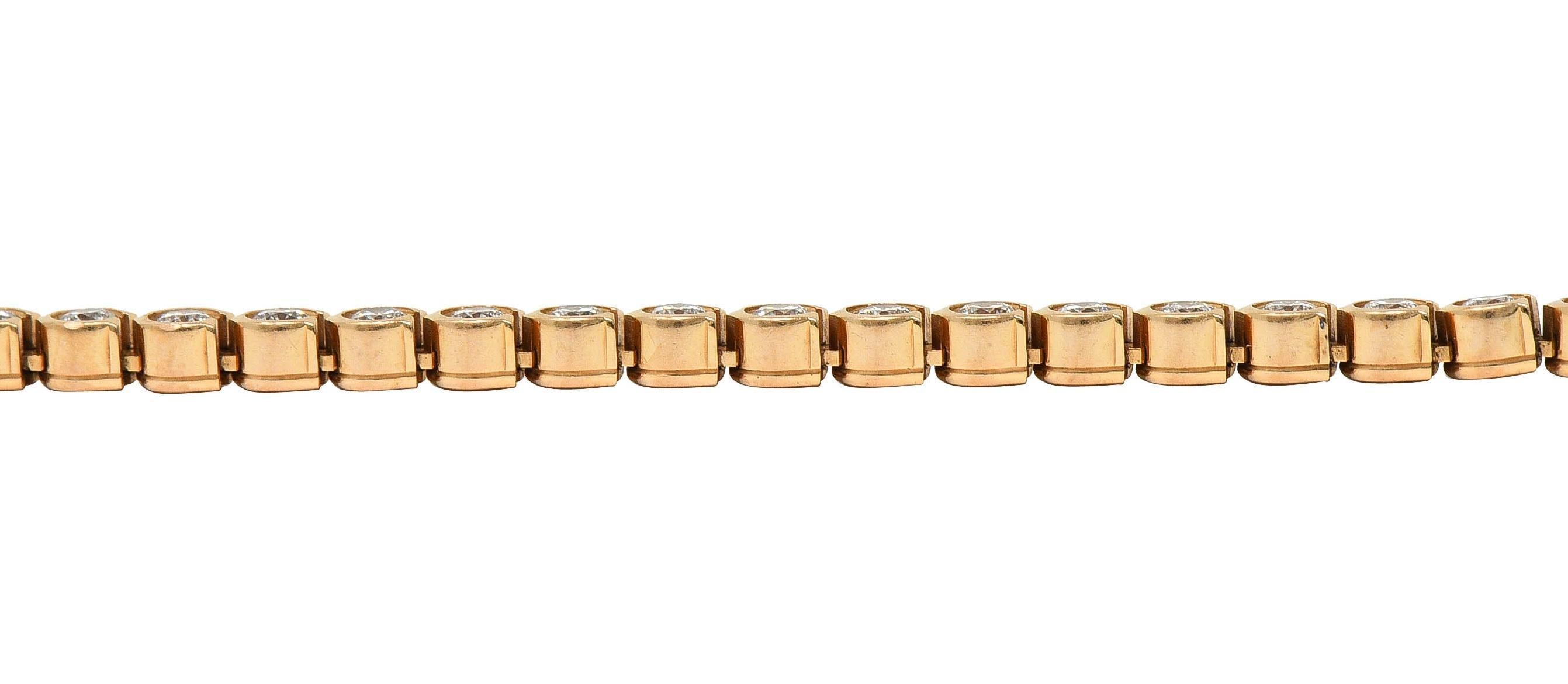 Cartier, bracelet ligne C De Cartier en or rose 18 carats et diamants 2,54 carats poids total 7