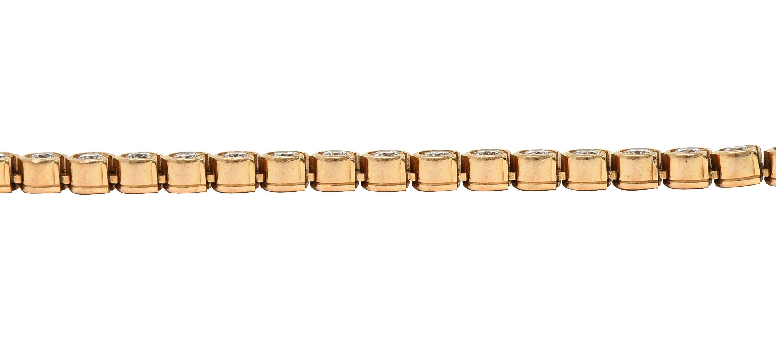 Cartier 2.54 CTW Diamond 18 Karat Rose Gold C De Cartier Line Bracelet For Sale 7