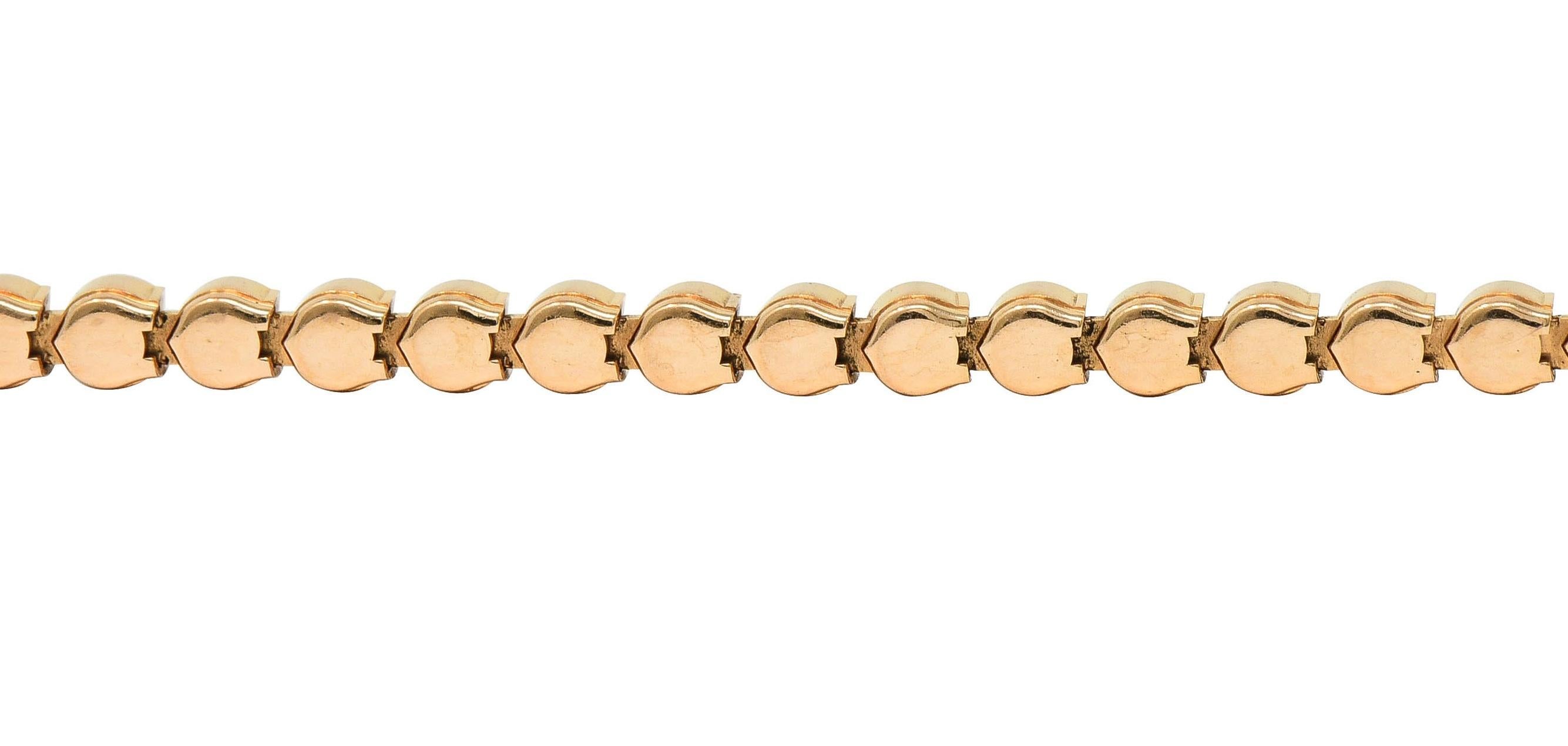 Cartier, bracelet ligne C De Cartier en or rose 18 carats et diamants 2,54 carats poids total 8
