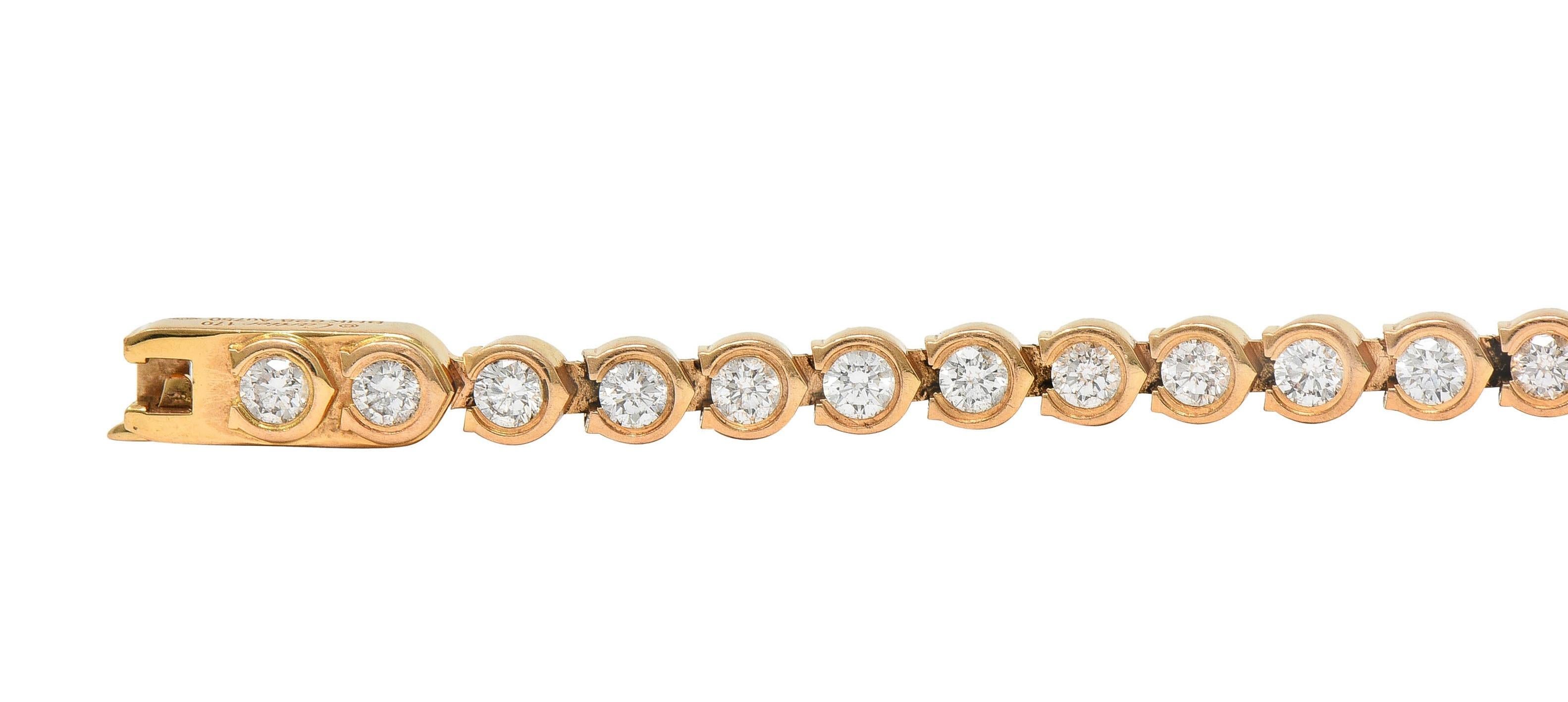 Cartier 2.54 CTW Diamond 18 Karat Rose Gold C De Cartier Line Bracelet For Sale 1