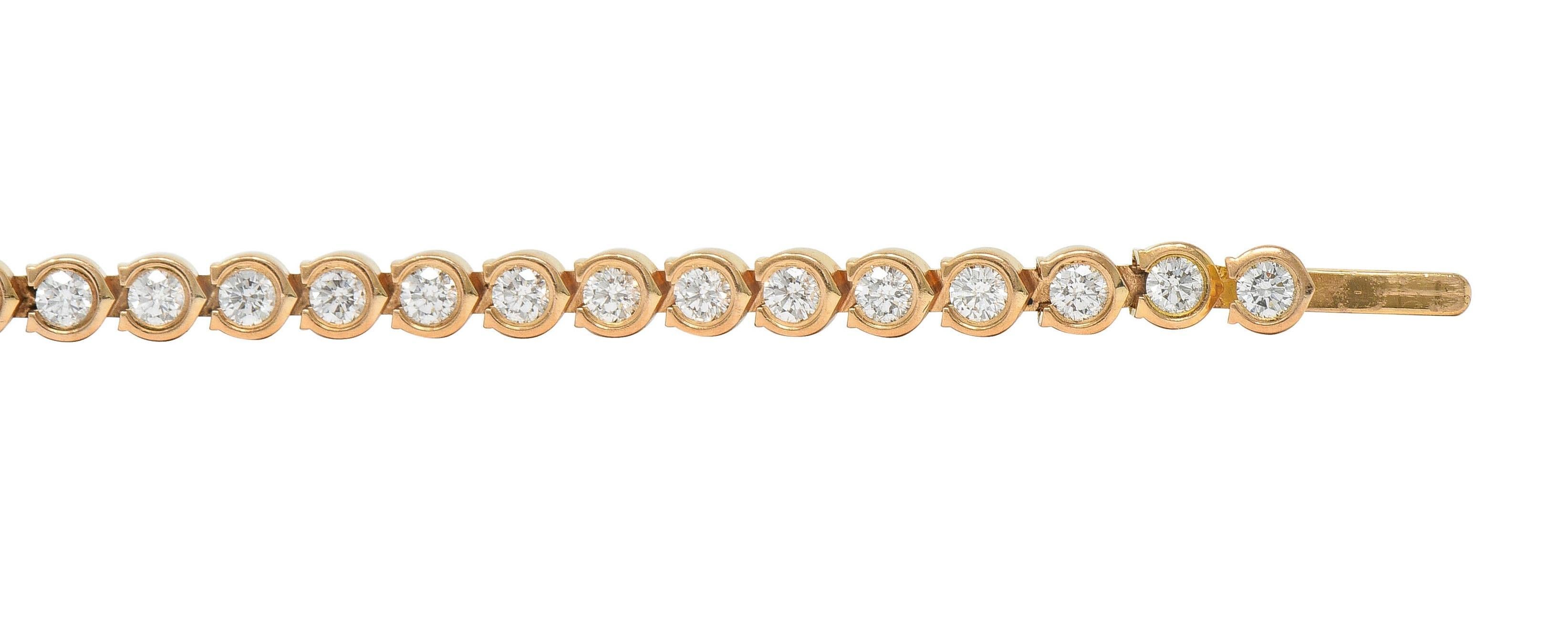Cartier 2.54 CTW Diamond 18 Karat Rose Gold C De Cartier Line Bracelet For Sale 3