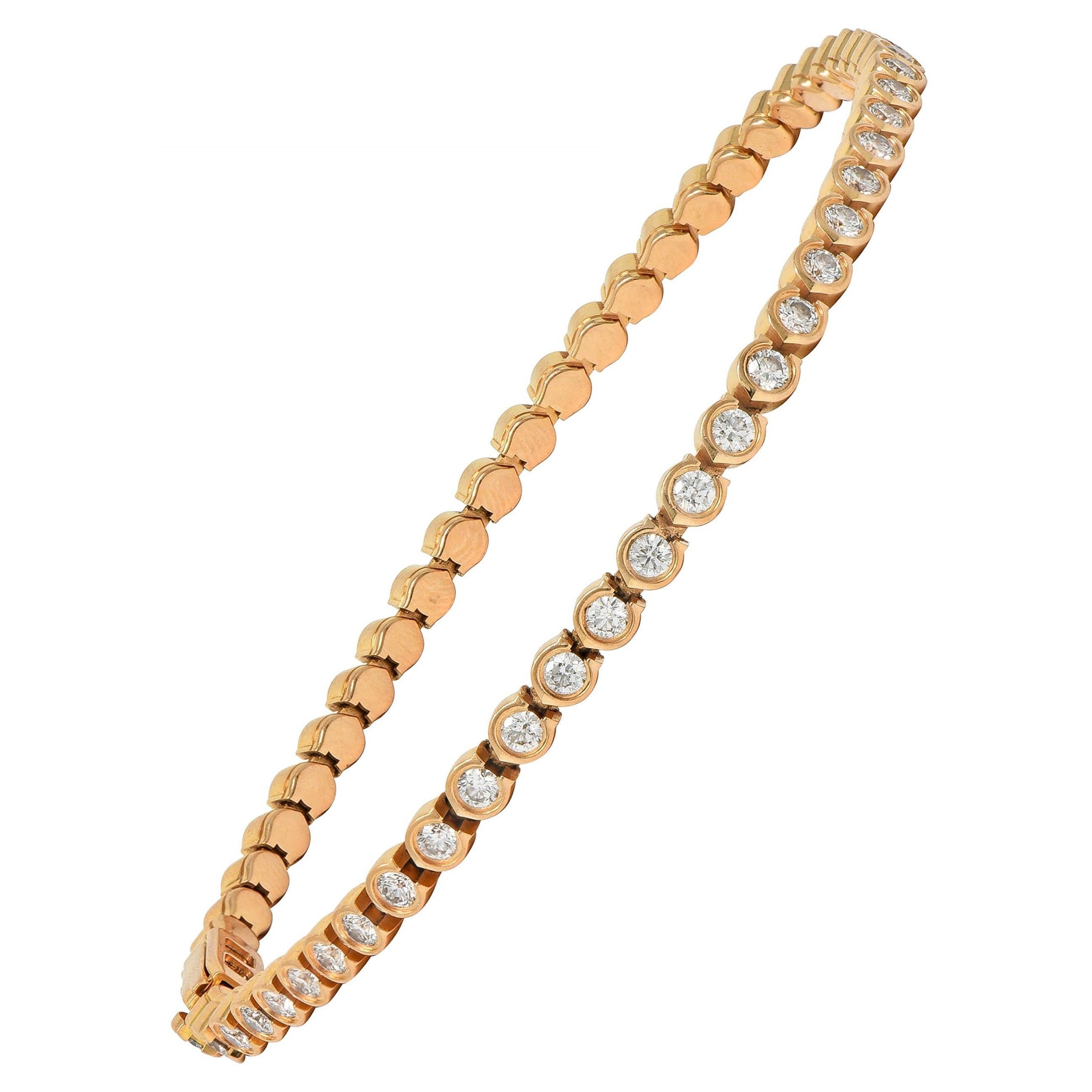 Cartier C De Cartier Line Armband, 2,54 CTW Diamant 18 Karat Roségold