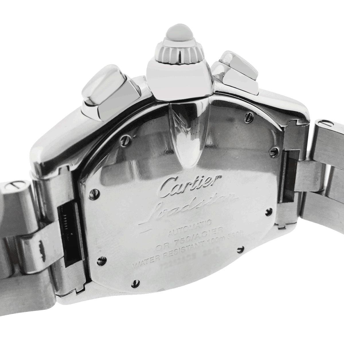 Cartier 2618 Roadster Edelstahl Silber-Chronograph-Zifferblattuhr mit Chronograph-Zifferblatt für Damen oder Herren im Angebot
