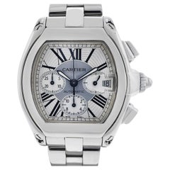 Used Cartier 2618 Roadster Stainless Steel Silver Chronograph Dial Watch
