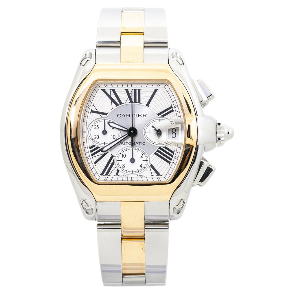 Cartier 2618 Roadster XL W62027Z1 Chronograph Two Tone Automatic Men Watch For Sale