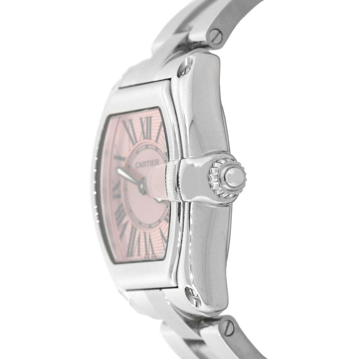 Cartier 2675 Roadster Pink Dial Ladies Watch In Excellent Condition In Boca Raton, FL