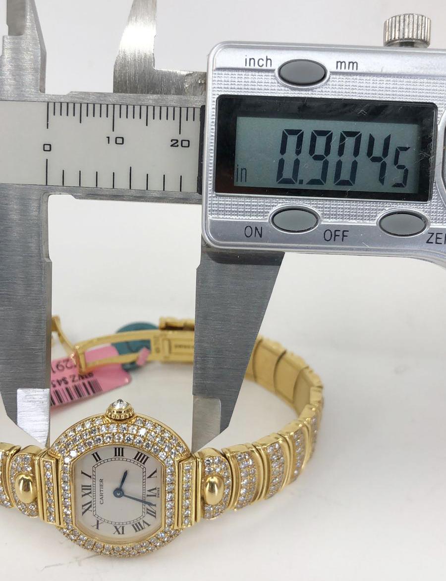  Cartier Ladies Diamond Yellow Gold Quartz Wristwatch Pour femmes 