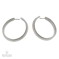 Cartier 2.75 ct Diamond Hoop Earrings, 18K White Gold