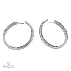 Cartier 2.75 ct Diamond Hoop Earrings, 18K White Gold