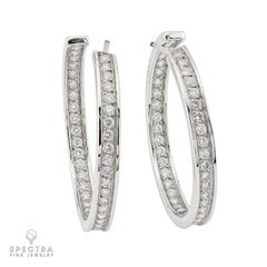 Cartier 2.75 ct Diamond Hoop Earrings, 18K White Gold
