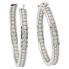 Cartier 2.75 ct Diamond Hoop Earrings, 18K White Gold