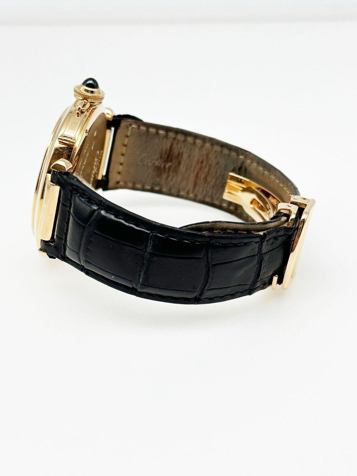 Cartier 2770 Pasha 18K Rose Gold Leather Strap In Excellent Condition For Sale In San Diego, CA