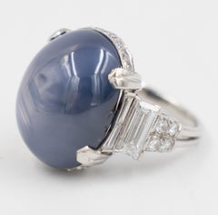 Cartier 28 Carat Star Sapphire Estate Ring, Created by Oscar Heyman April 1935