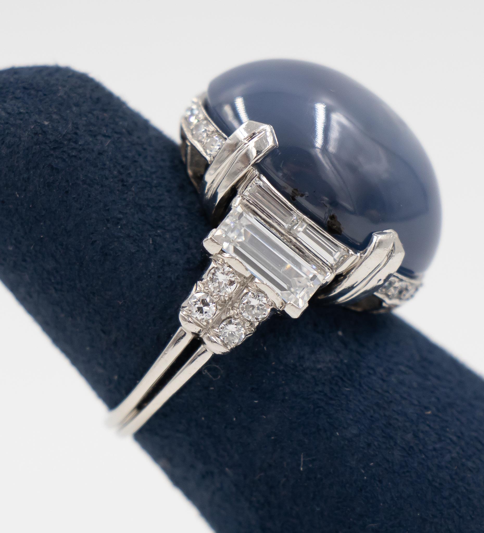 Cartier 28 Carat Star Sapphire Estate Ring, Created by Oscar Heyman April 1935 1