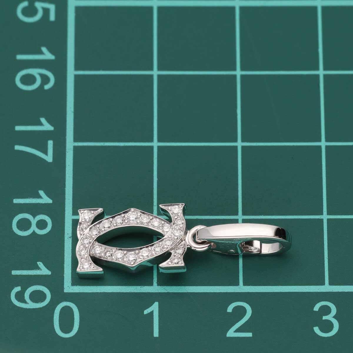Cartier 2C Charm Diamond K18 White Gold W8.54mm× H24.83mm × D2.02mm For Sale 1