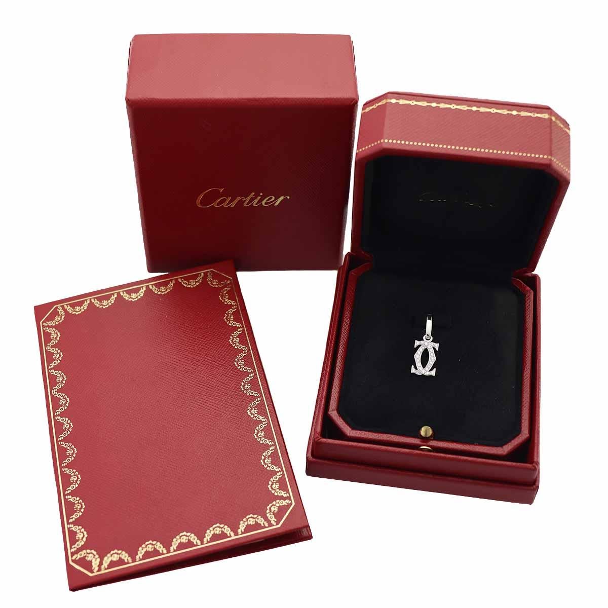 Cartier 2C Charm Diamond K18 White Gold W8.54mm× H24.83mm × D2.02mm For Sale 2