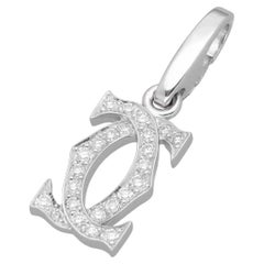 Cartier 2C Charm Diamond K18 White Gold W8.54mm× H24.83mm × D2.02mm
