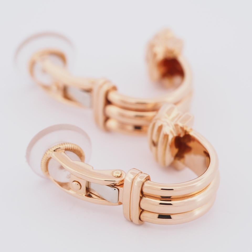 Round Cut Cartier 2C Diamonds Clip Earrings 150th Anniversary Limited Edition Rose Gold For Sale