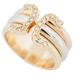 Cartier 2C Diamonds Ring LM Tri Color Gold 50