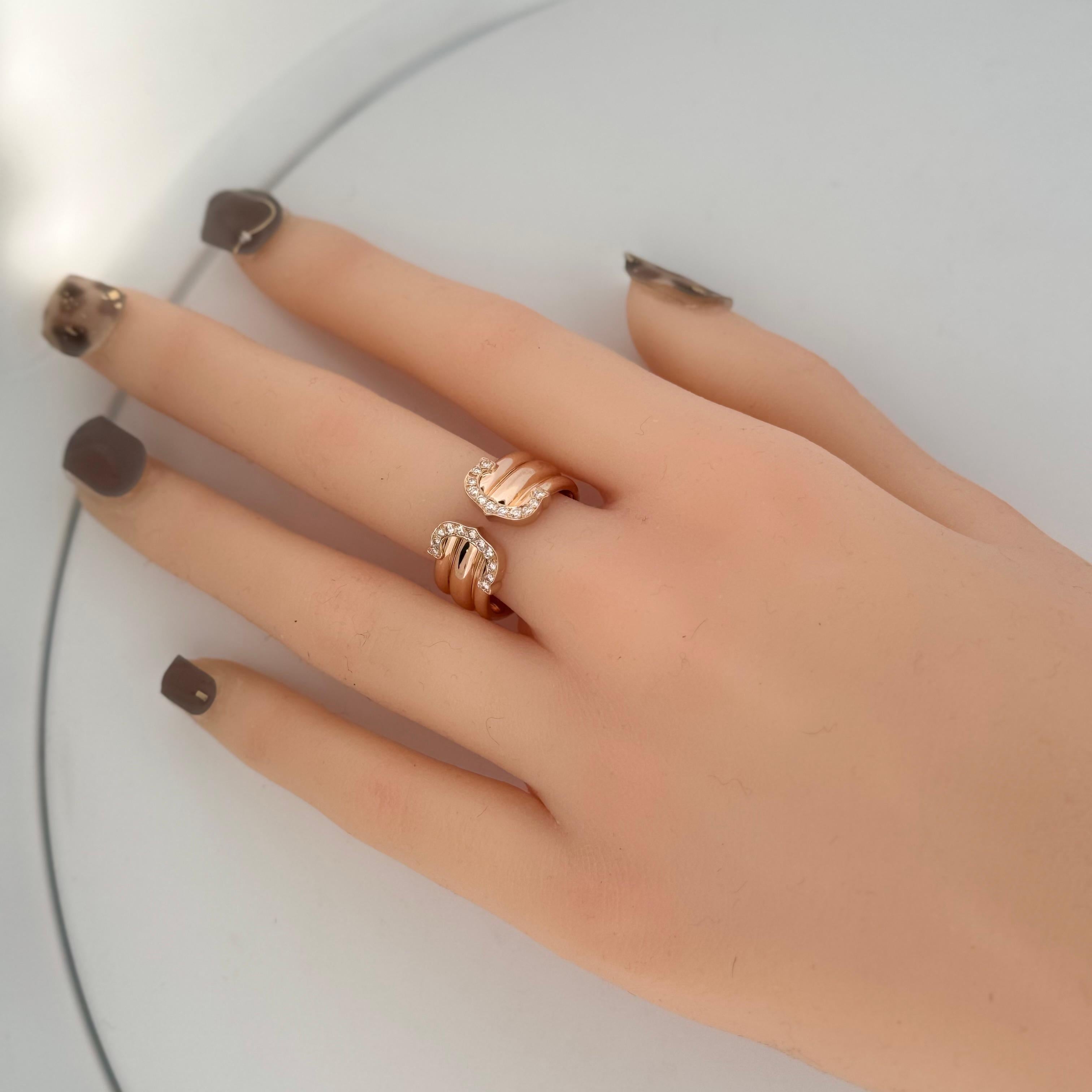 Cartier 2C Double C Diamonds Ring 150th Anniversary Limited Edition Rose Gold 4