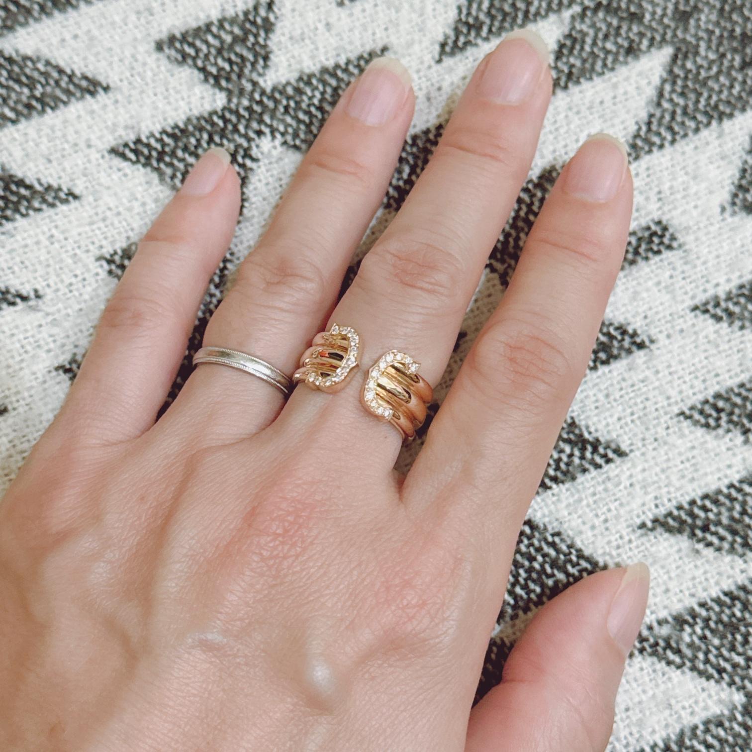 Cartier 2C Double C Diamonds Ring 150th Anniversary Limited Edition Rose Gold 3