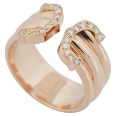 Cartier 2C Double C Diamonds Ring 150th Anniversary Limited Edition Rose Gold