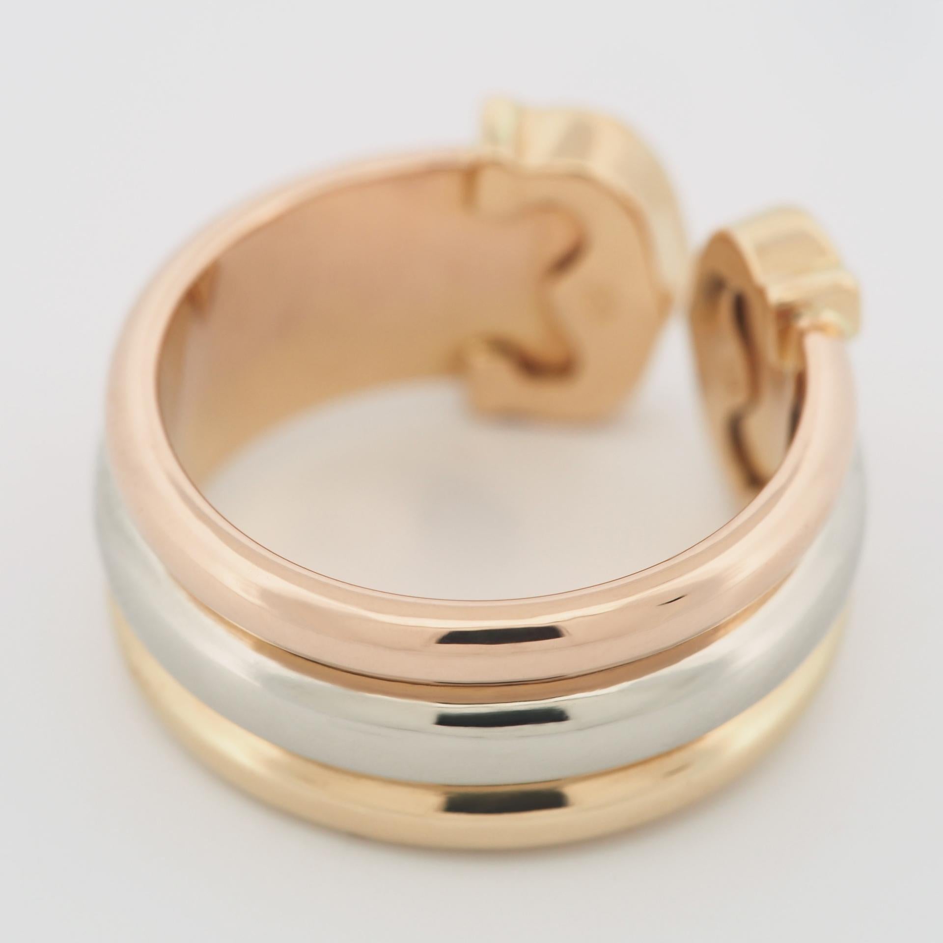 Cartier 2C Double C Ring LM Tri Color Gold 52 US 6.25 For Sale 1