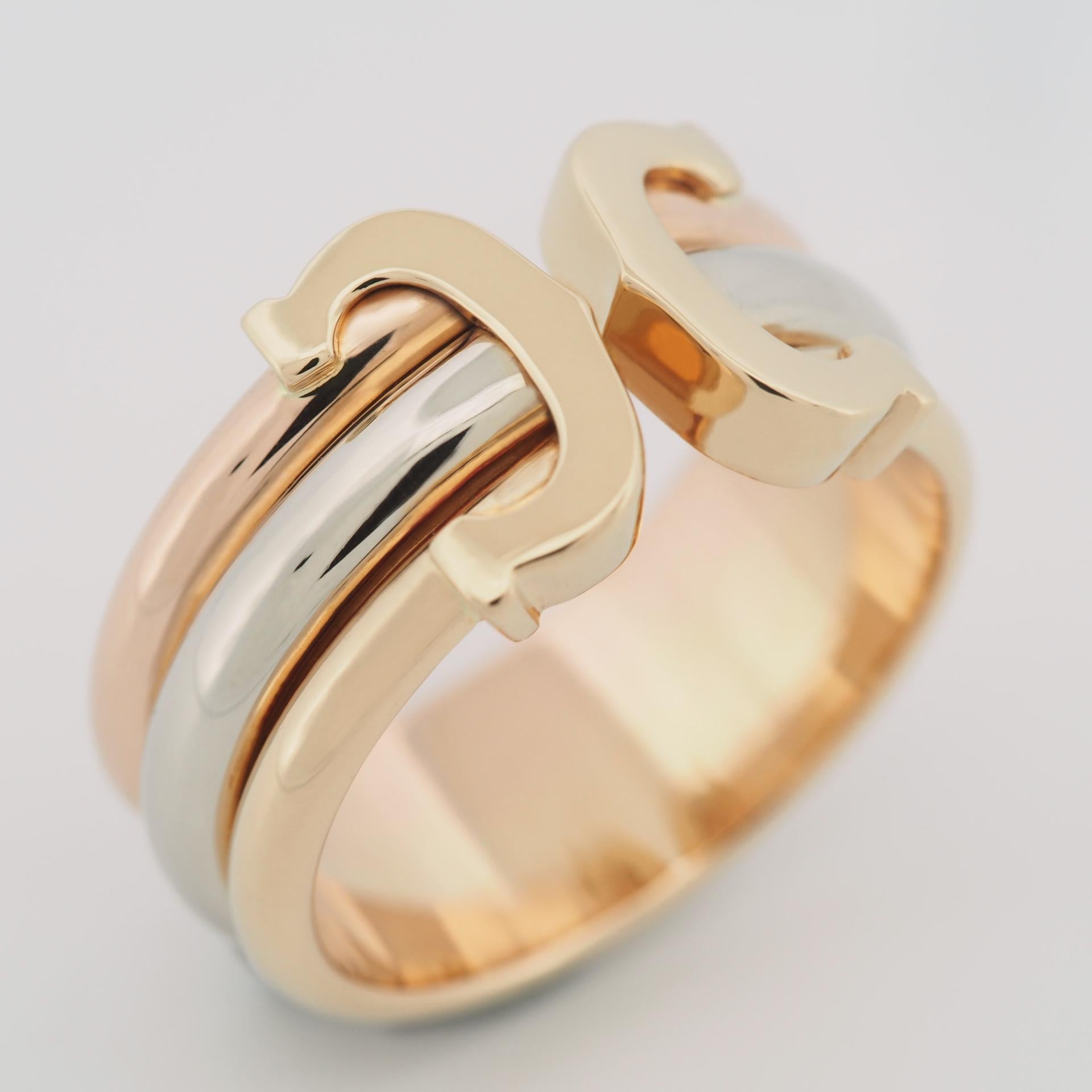 Cartier 2C Anello Doppia C LM Oro Tri Colore 56 In condizioni buone a Kobe, Hyogo