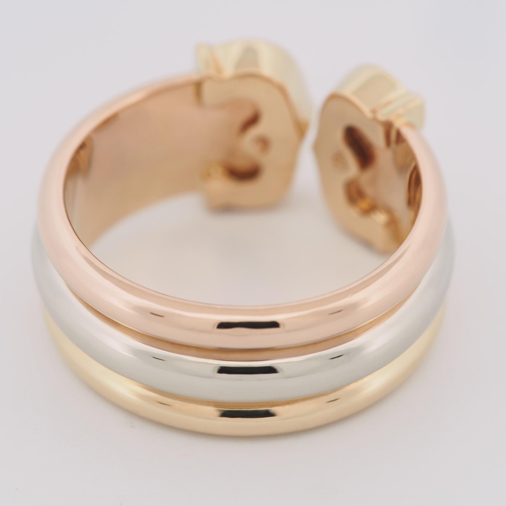 Cartier 2C Anello Doppia C LM Oro Tri Colore 56 1