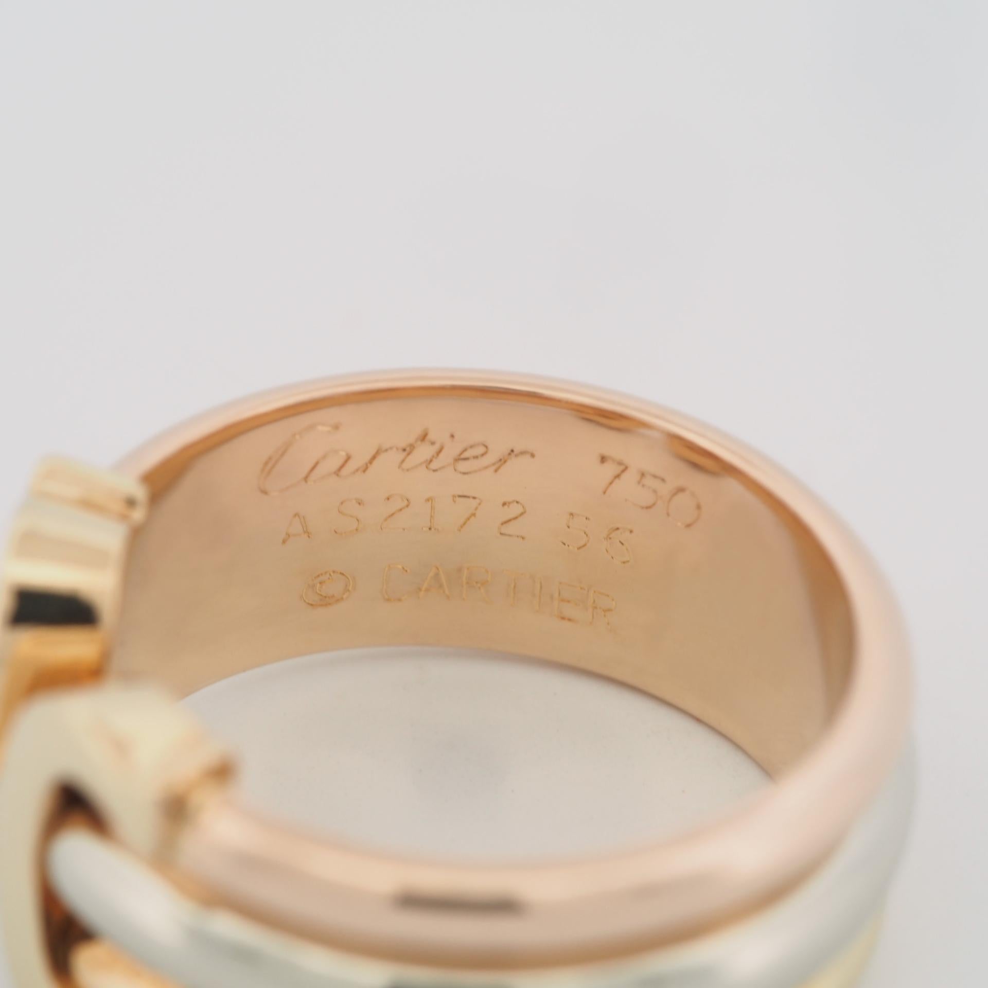 Cartier 2C Anello Doppia C LM Oro Tri Colore 56 2