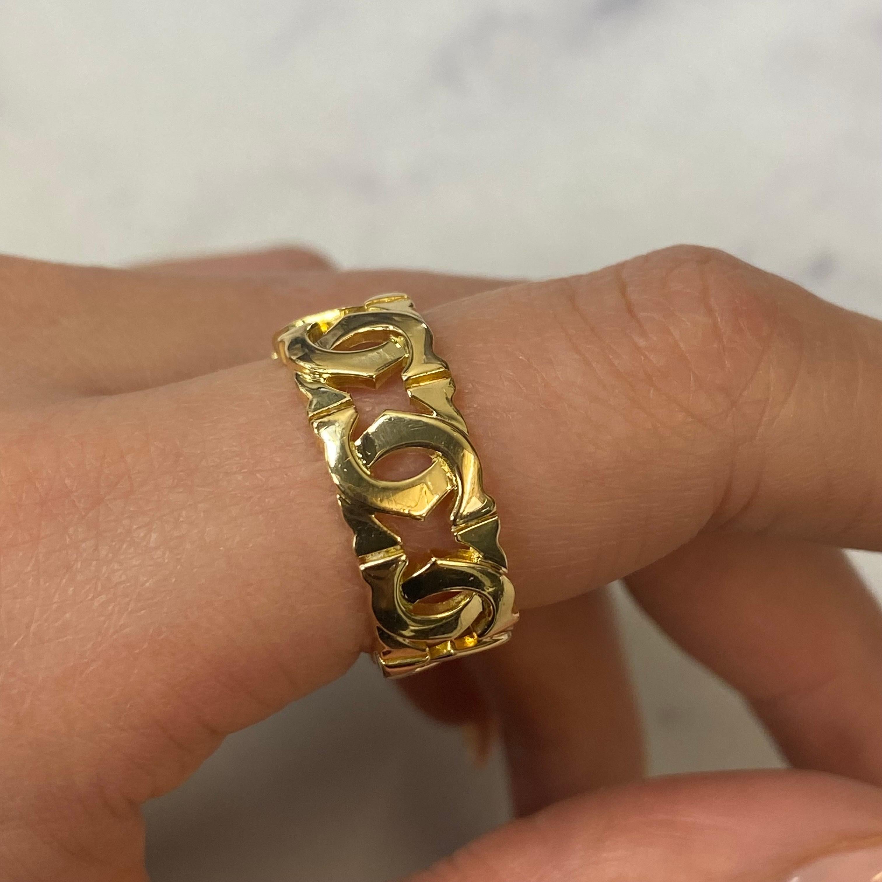 Modern Cartier 2C Entrelaces Ring 18k Yellow Gold