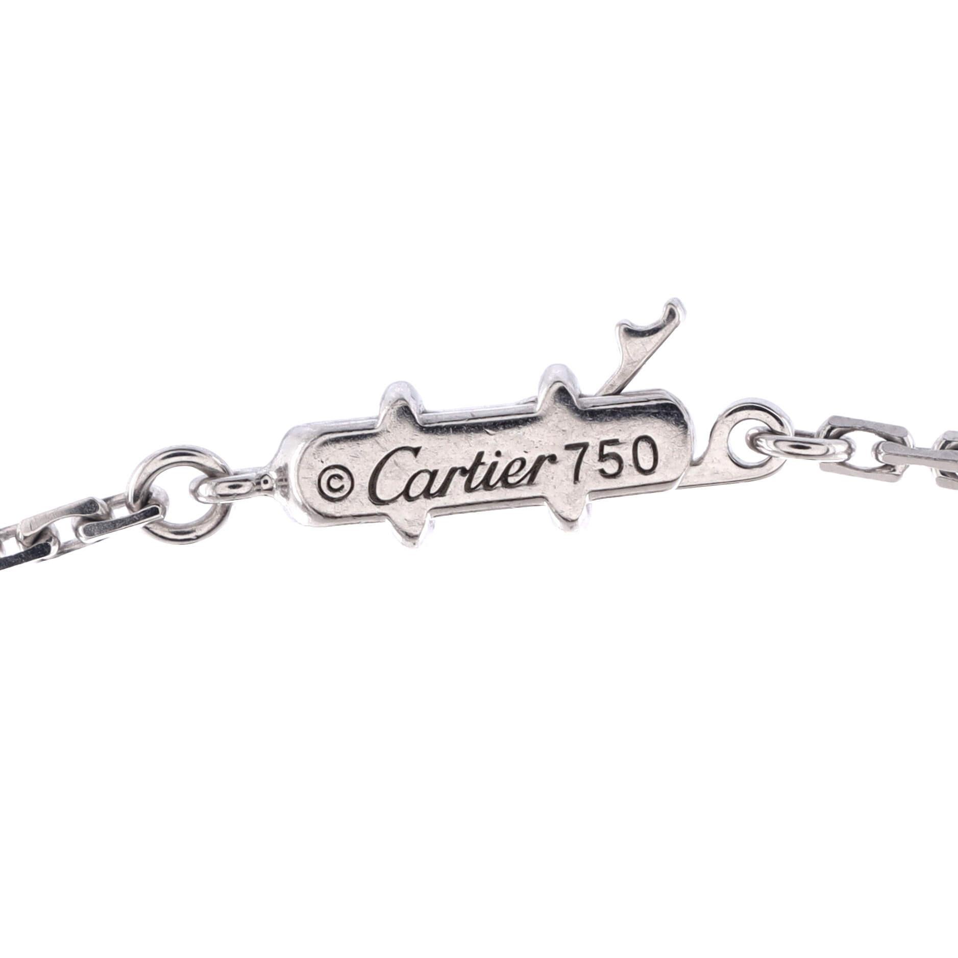 Cartier Halskette mit 2C-Anhänger aus 18 Karat Weißgold mit Diamanten Damen