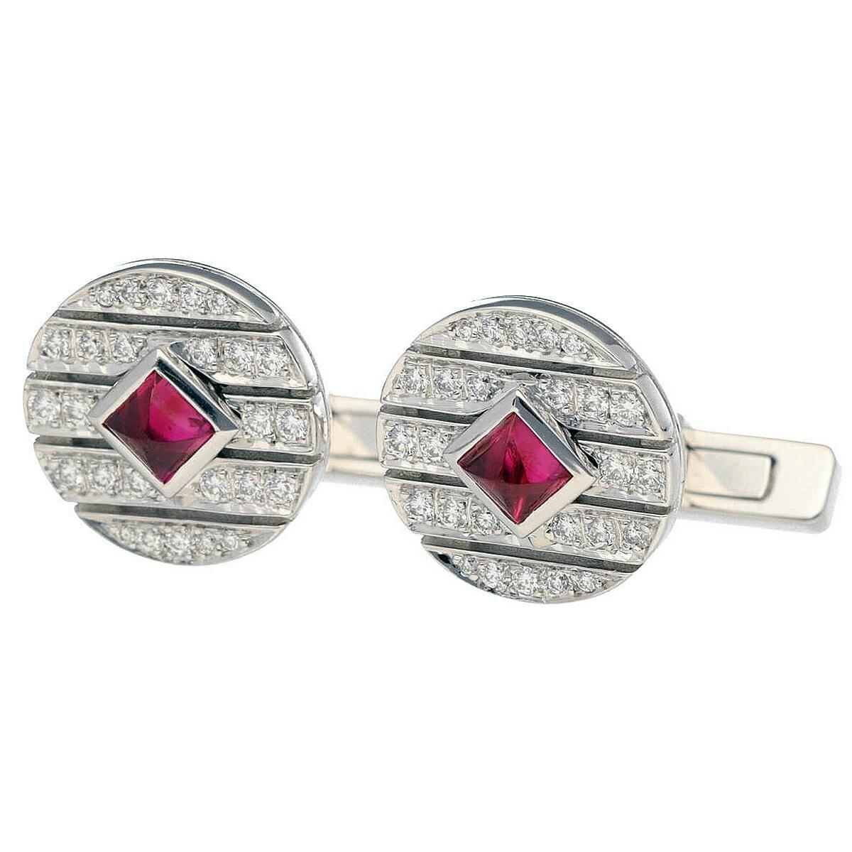 ■ Artikel-Nummer: 21120301
■ Marke: Cartier
■ Produktname: Runde Form Manschettenknöpfe
■ Produktnummer/Modell: -
■ MATERIAL: 2P Rubin, Diamant, 750 K18 WG Weißgold
■ Gewicht: Ungefähr 12,4 g (Paar)
■ Obere Größe: Durchmesser ca. 13,09 mm / 0,51