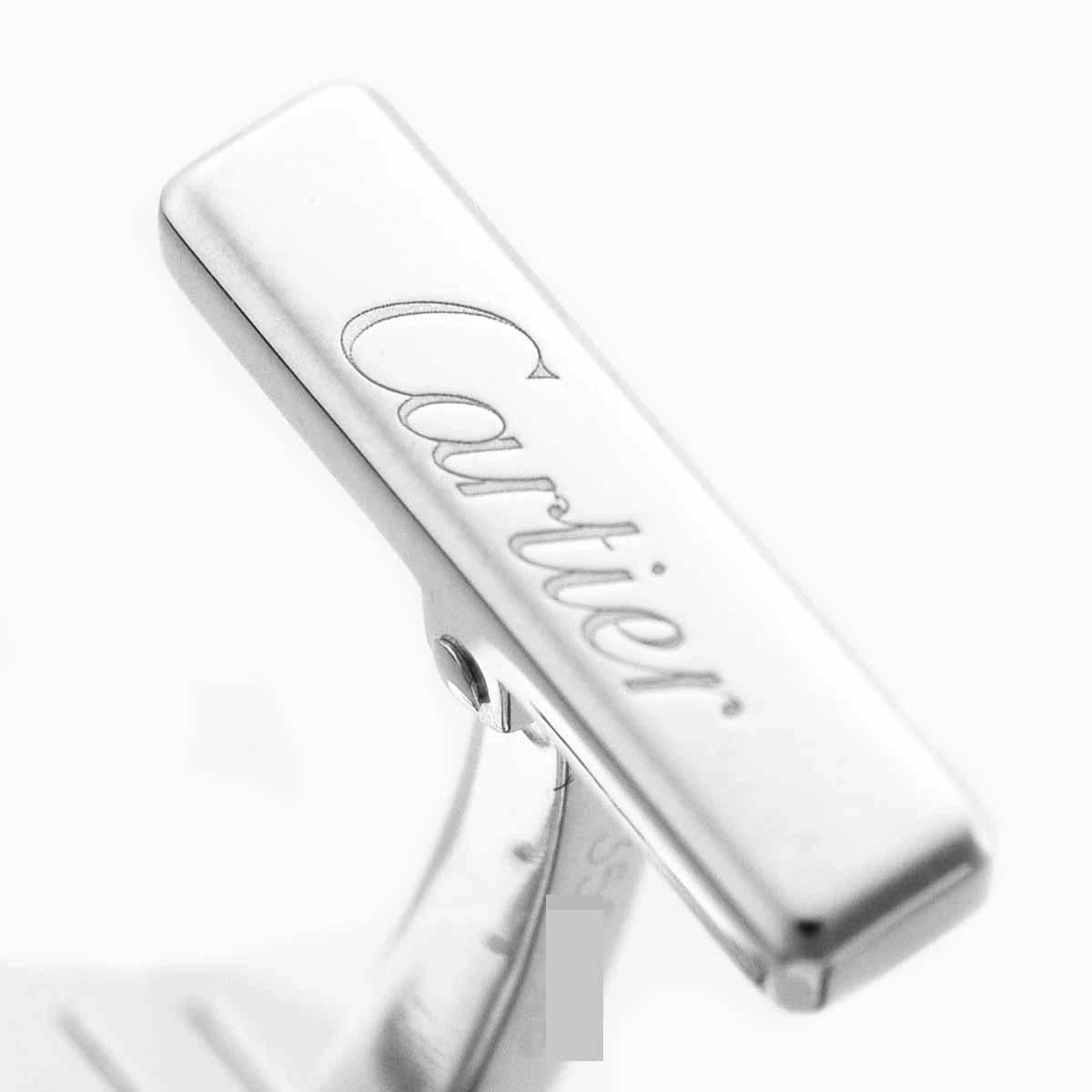 Cartier Manschettenknöpfe in runder Form, 2P Rubin Diamant 18K Weißgold im Angebot 2