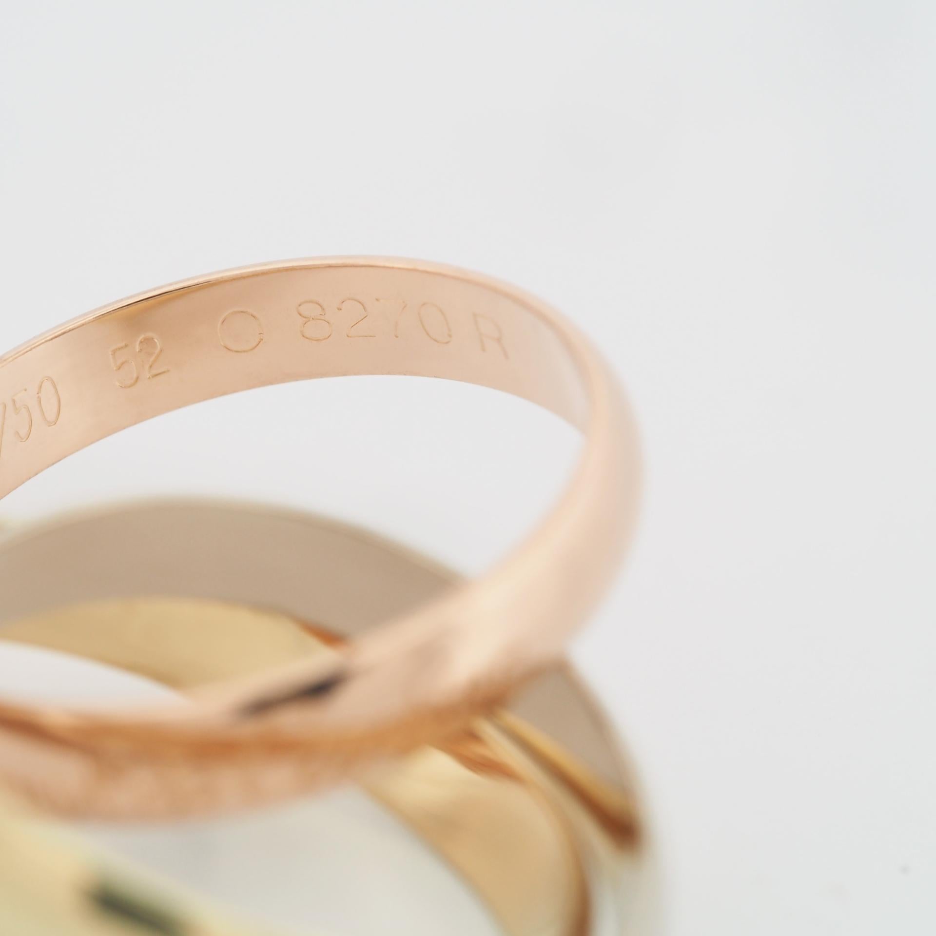 Cartier Anello Trinità a 3 fasce in oro 18 carati tricolore 52 US in vendita 3