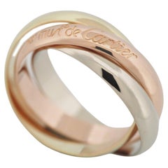 Cartier 3 Bands Trinity Ring 18K Tri Color Gold 52 US