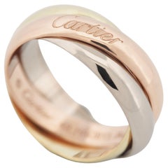 Cartier 3 Bands Trinity Ring Tri Color Gold 49 US 4.75