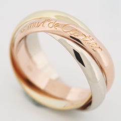 Cartier 3 Bands Trinity Ring Tri Color Gold 51 US 5.5